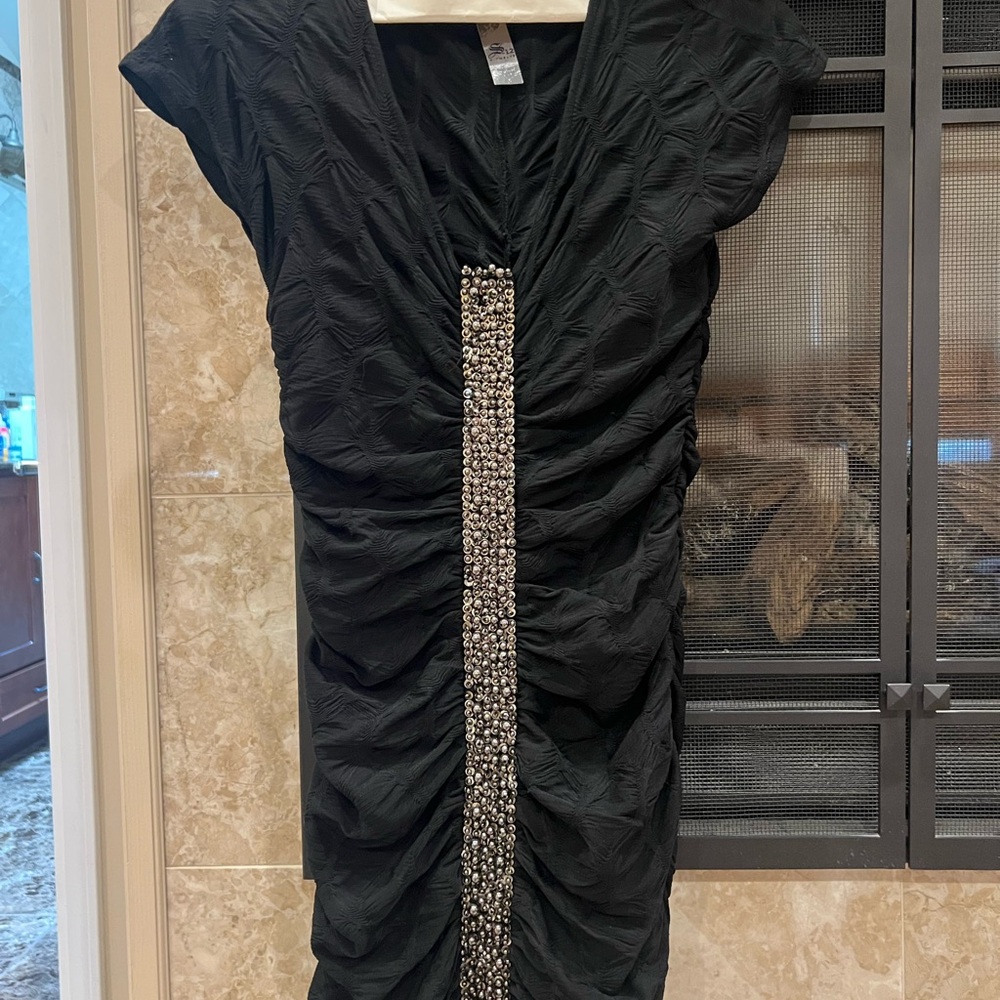 Elegant Black Dress with Silver Accents